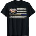 thumbnail image 1 of 4th Of July US American Flag Pool Stick Billiards Balls T-Shirt, 1 of 5