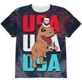 thumbnail image 1 of 4th Of July USA Patriotic T-Rex All Over Youth T Shirt Multi YLG, 1 of 2