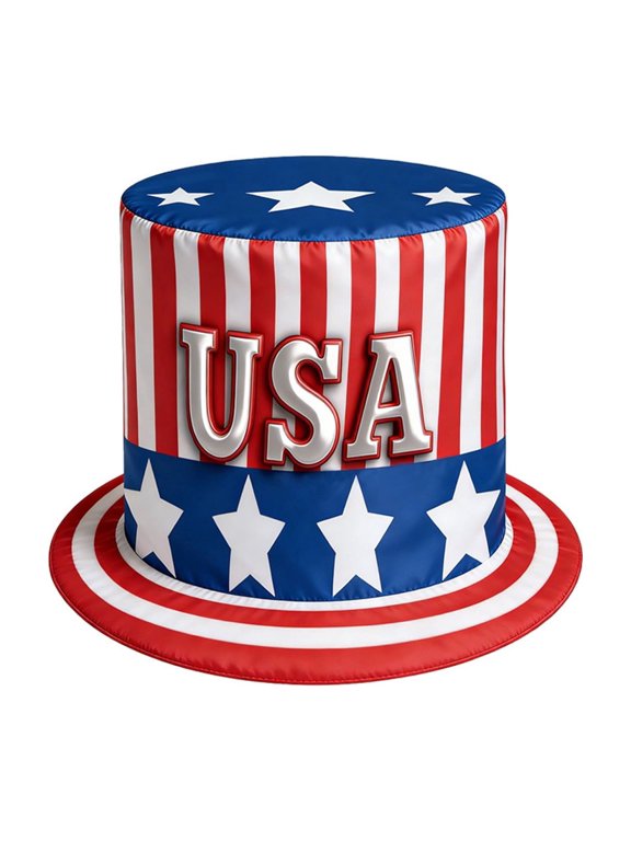 4th Of July Uncle Sam Hat Patriotic Top Hat Red White Blue Party Decor For Adult