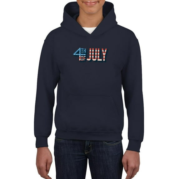 4th Of July Vintage Banner Hoodie Juniors -Image by Shutterstock,  x-Large