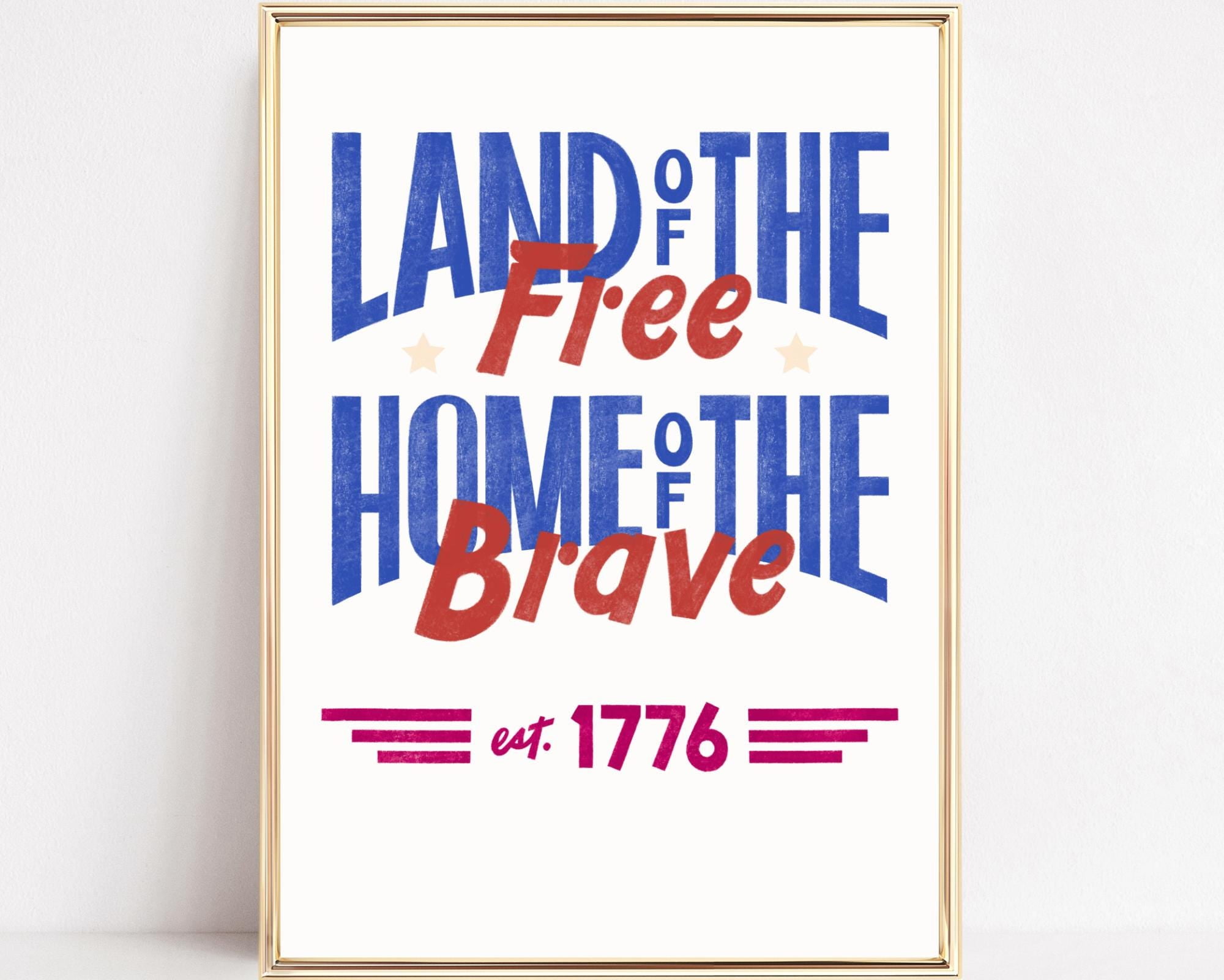 4th Of July Wall Art Independence Day Red White Blue Patriotic