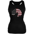 thumbnail image 1 of 4th Of July Wolf Silhouette Flag Moon Juniors Soft Tank Top Black 2XL, 1 of 1
