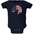 thumbnail image 1 of 4th Of July Wolf Silhouette Flag Moon Soft Baby One Piece Navy 9-12 M, 1 of 1