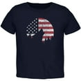thumbnail image 1 of 4th Of July Wolf Silhouette Flag Moon Toddler T Shirt Navy 4T, 1 of 1