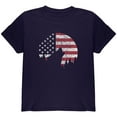 thumbnail image 1 of 4th Of July Wolf Silhouette Flag Moon Youth T Shirt Navy YLG, 1 of 1