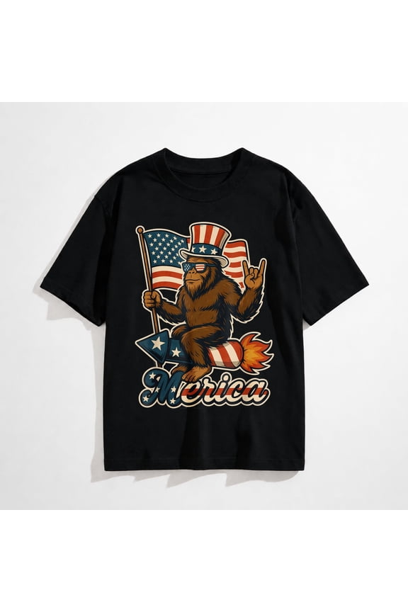 4th Of July designs Tee Rock Merica American Flag Patriotic 4th Of July T-Shirt