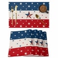 thumbnail image 1 of 4th of Placemats Set of 2, July American Star Red and Blue Stripes Retro Non-Slip Place Mats Washable Table Mats for Kitchen Dining Table Decorations Indoor/Outdoor, 1 of 9