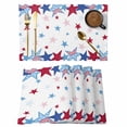 thumbnail image 1 of 4th of Placemats Set of 8, July Patriotic Independence Day Red Blue American Flag Star Non-Slip Place Mats Washable Table Mats for Kitchen Dining Table Decorations Indoor/Outdoor, 1 of 9