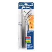 4th Utensil Reusable Silver Stainless Steel Straw Set