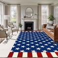 thumbnail image 1 of 4th of Washable Area Rug 5 x 8 ft July Patriotic Independence Day Star Red Stripe, Soft Non Slip Rugs Stain Repellent Indoor Felt Carpet for Living Dining Room Bedroom Home Office, 1 of 9