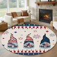 thumbnail image 1 of 4th of Washable Round Area Rug 6 ft, July Gnome Red and Blue Patriotic, Soft Non Slip Rugs Stain Repellent Indoor Felt Carpet for Living Dining Room Bedroom Home Office, 1 of 9