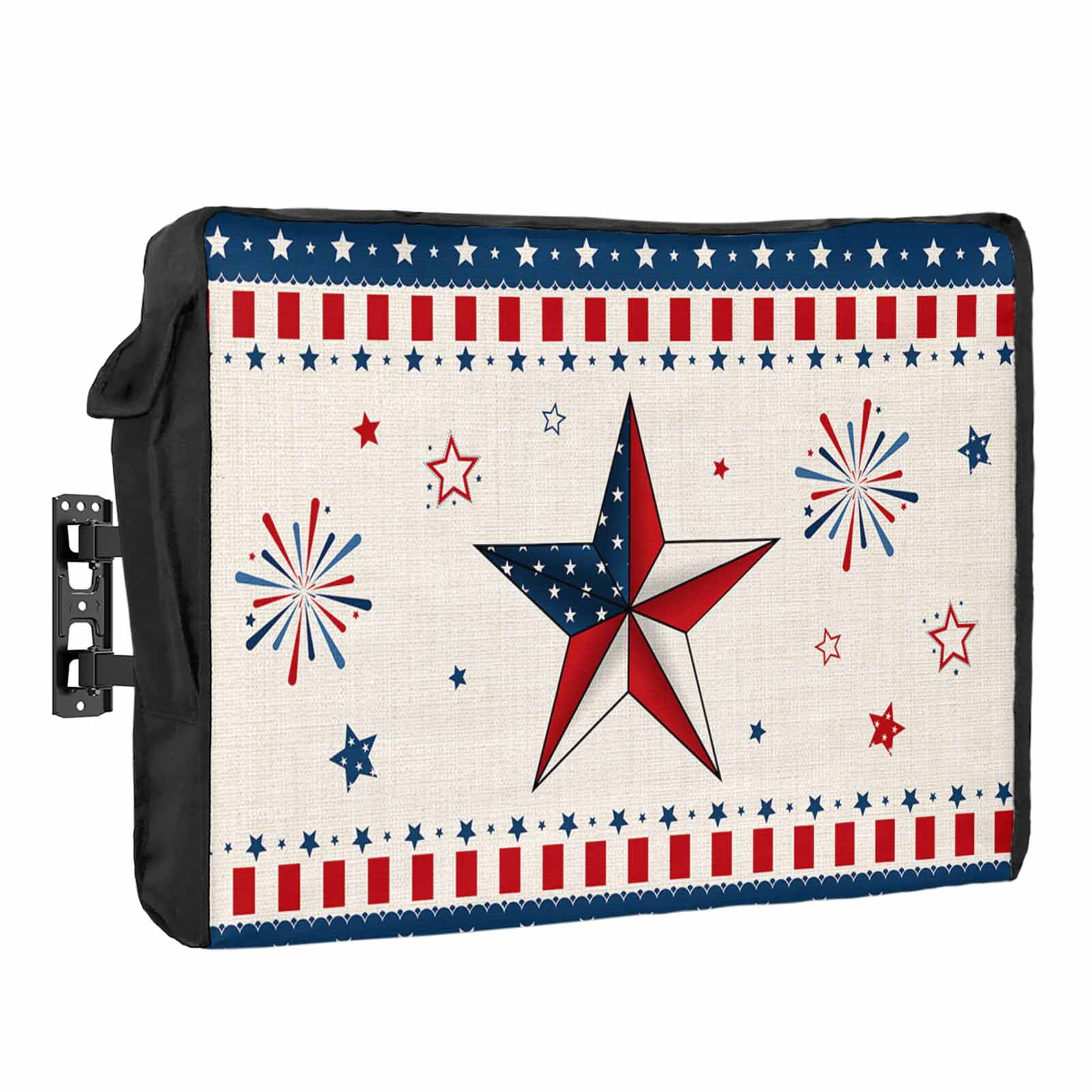 4th of Waterproof Outdoor TV Cover, July Gnome Red and Blue Pentagram ...