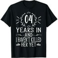 thumbnail image 1 of 4th Wedding Anniversary Shirts For Him - 4 Years Marriage T-ShirtMen's and women's gift, black and white T-shirt, size: Extra large S-4XL, 1 of 4