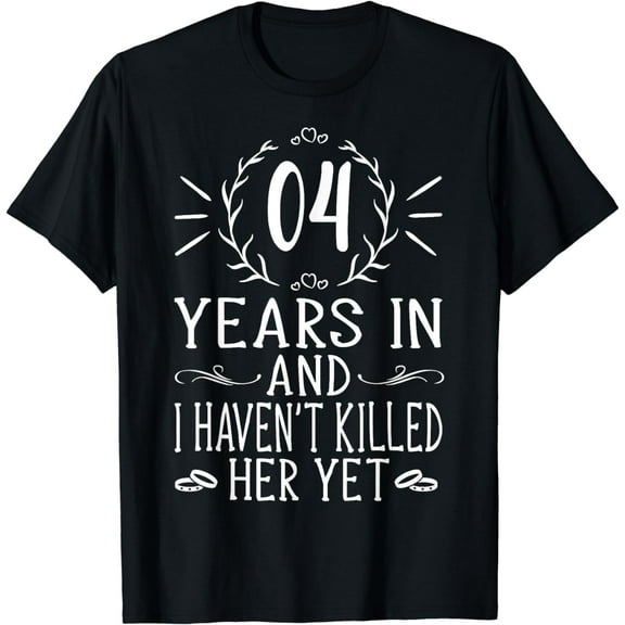 4th Wedding Anniversary Shirts For Him - 4 Years Marriage T-Shirt