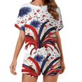 thumbnail image 1 of 4th of July 2 Pack Women’s Pajama Set Print Sleepwear And Shorts Y2k Loungewear Sets S-5XL, 1 of 7