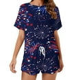 thumbnail image 1 of 4th of July 2 Pack Women’s Pajama Set Print Sleepwear And Shorts Y2k Loungewear Sets S-5XL, 1 of 7