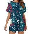 thumbnail image 1 of 4th of July 2 Pack Women’s Pajama Set Print Sleepwear And Shorts Y2k Loungewear Sets S-5XL, 1 of 7