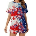 thumbnail image 1 of 4th of July 2 Pack Women’s Pajama Set Print Sleepwear And Shorts Y2k Loungewear Sets S-5XL, 1 of 7