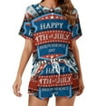 thumbnail image 1 of 4th of July 2 Pack Women’s Pajama Set Print Sleepwear And Shorts Y2k Loungewear Sets S-5XL, 1 of 7
