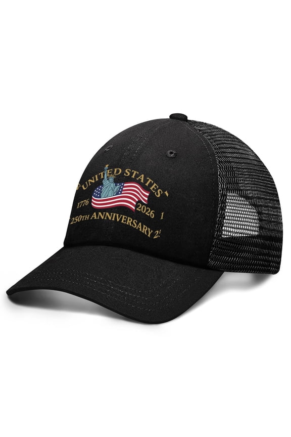 4th of July 250th Anniversary USA Adjustable Snapback Hat Breathable Sports Cap