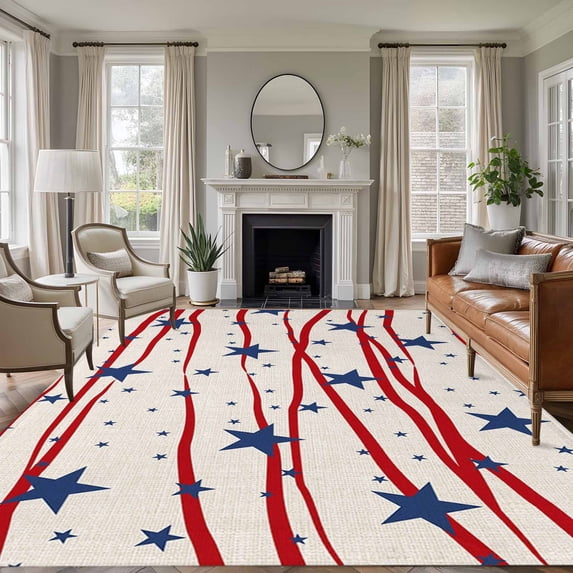 4th of July 6'x9' Rug for Dining Room Table and Chair Setup, Patriotic ...
