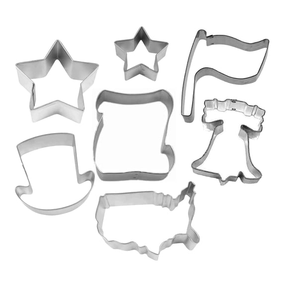 4th of July 7 Piece Cookie Cutter Set - The Cookie Cutter Shop - Tin Plate Steel