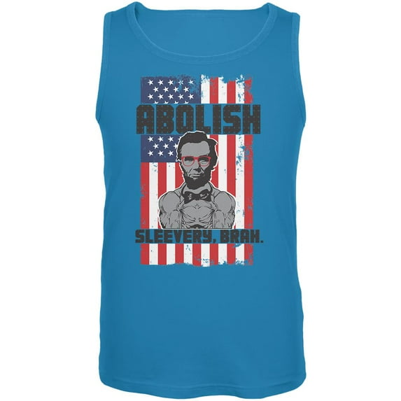 4th of July Abolish Sleevery Mens Tank Top Turquoise MD