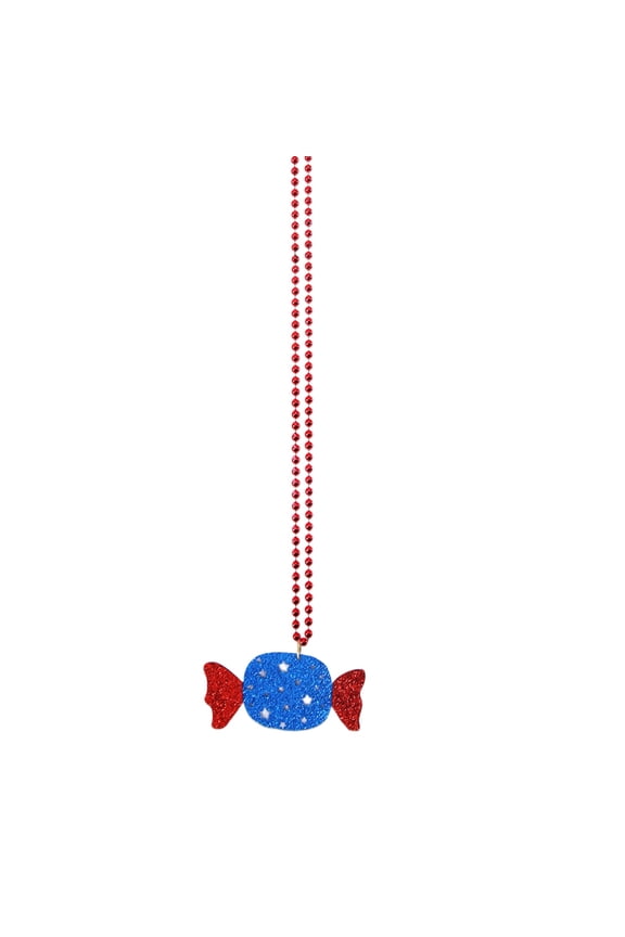 4th of July Accessories Necklaces Blue White and Red Beads Bulk Patriotic Party Independence Memorial Day Favors Toys Decorations