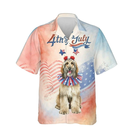 4th of July Afghan Hound Celebrates Independence Day Hawaiian Shirt Breathable Summer Unisex Merch Dog Lover - 12010