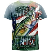 4th of July Always Be Yourself American Fishing All Over Mens T Shirt Multi MD