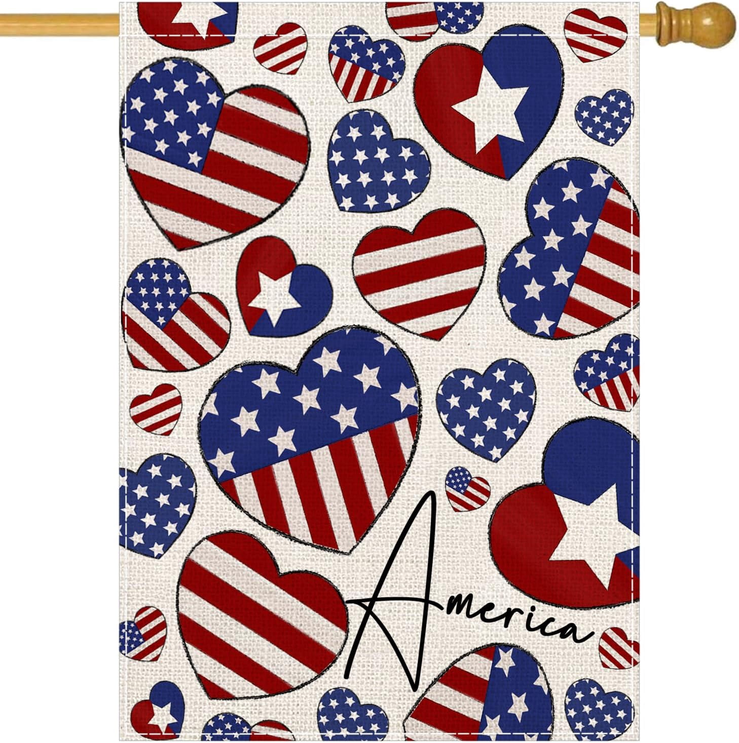 4th of July America House Flag 28x40 Inch Double Sided Outside Independence Day Patriotic American Stars and Stripes Yard Outdoor Decoration
