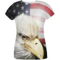 thumbnail image 1 of 4th of July American Bald Eagle Eye Flag All Over Womens T Shirt Multi SM, 1 of 2
