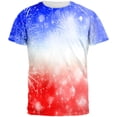 thumbnail image 1 of 4th of July American Fireworks All Over Adult T-Shirt - Small, 1 of 2