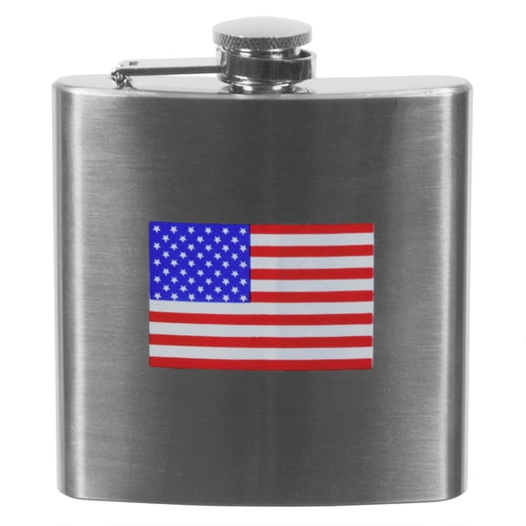 4th of July American Flag 6oz Flask