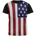 thumbnail image 1 of 4th of July American Flag Adult Black Back T-Shirt - Large, 1 of 1