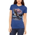 thumbnail image 1 of 4th of July American Flag Bald Eagle Women's Juniors Soft T Shirt, 1 of 5