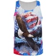 thumbnail image 1 of 4th of July American Flag Bald Eagle Splatter All Over Mens Tank Top Multi LG, 1 of 2