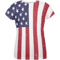 thumbnail image 1 of 4th of July American Flag Distressed All Over Womens T-Shirt - Medium, 1 of 2