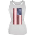 thumbnail image 1 of 4th of July American Flag Distressed DTG White Juniors Soft Tank Top - Small, 1 of 1