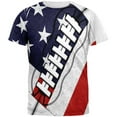 thumbnail image 1 of 4th of July American Flag Patriot Football All Over Mens T Shirt Multi LG, 1 of 2