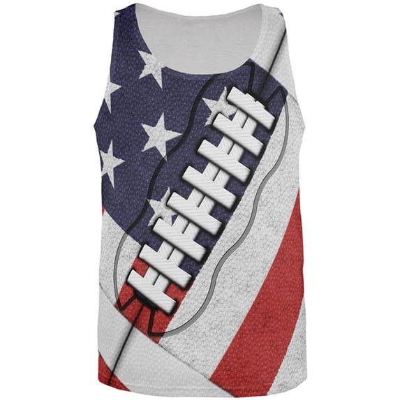 4th of July American Flag Patriot Football All Over Mens Tank Top Multi X-LG