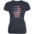 thumbnail image 1 of 4th of July American Flag Pride Thumbprint Juniors Soft T Shirt Indigo Blue SM, 1 of 1