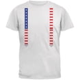 thumbnail image 1 of 4th of July American Flag Suspenders White Youth T-Shirt - Youth Small, 1 of 1