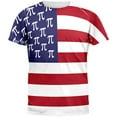 thumbnail image 1 of 4th of July American Pi Flag All Over Mens T Shirt Multi LG, 1 of 2