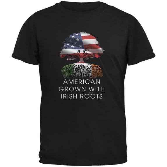 4th of July American Roots Black Adult T-Shirt - X-Large