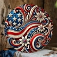 thumbnail image 1 of 4th of July American Round Decorative Hanging Pendant, Patriotic Front Door Wall Decor for Independence Day and Home Styling,July 4th Decorations, 1 of 7