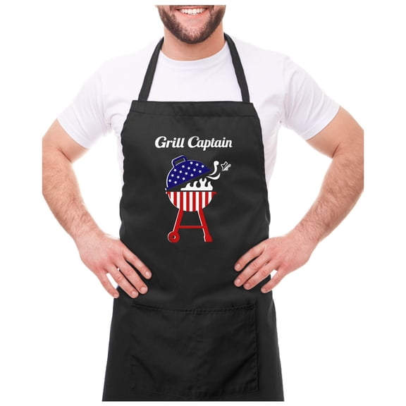 4th of July Aprons for Men Women American Flag Grilling BBQ Apron Apron One Size Black