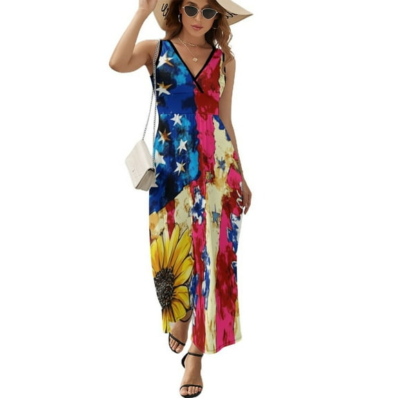 4th of July Art Sleeveless Dress Women's Summer Suit Dresses for Women 2025 Luxury Party Dress