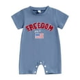 thumbnail image 1 of 4th of July Baby Boy Clothes Short Sleeve Romper Lapel Jumpsuit Newborn Summer My First 4th of July Baby Boy Outfit, 1 of 7