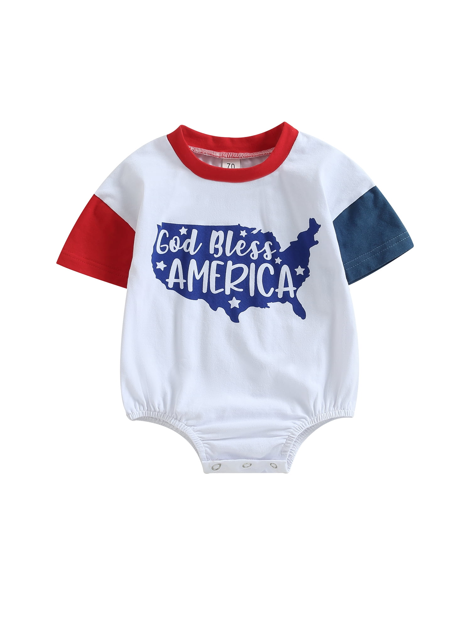 4th of July Baby Boy Girl Clothes Letters T Shirt Bubble Romper Color